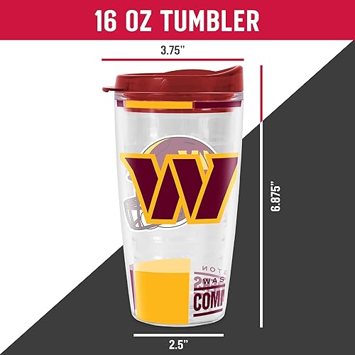 Miniatura 235 de Rico Industries NFL - Vaso clásico de fútbol americano de doble pared, 16 oz o 20 onzas, tapa W