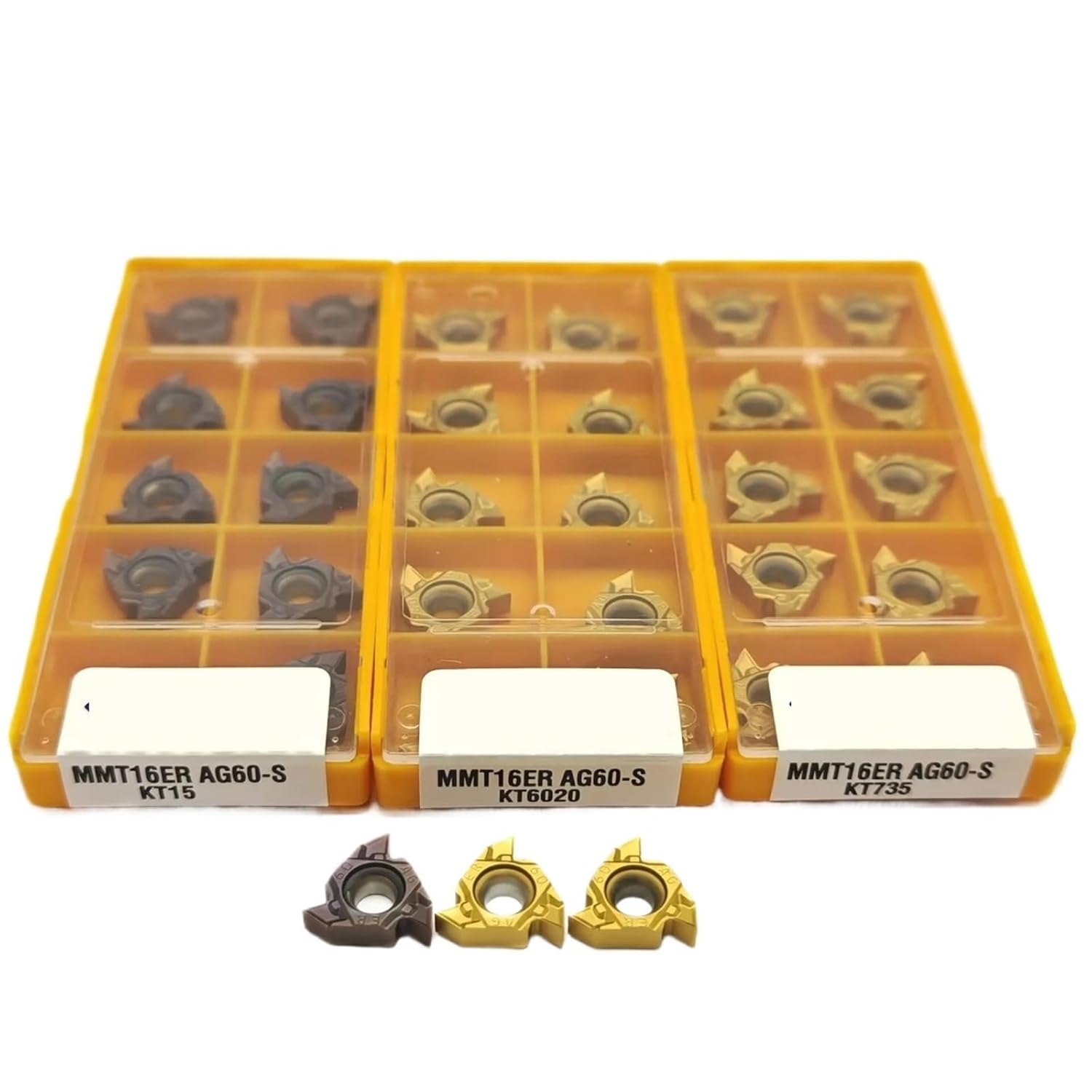Lathe bits Cutter Inserts 10PCS Carbide Insert MMT 16ER AG60-S Turning Insert Thread Turning Tool(16ER AG60-S KT15)