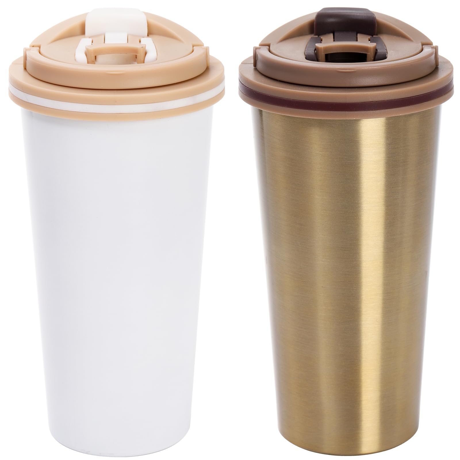 Hedume2 Pack Travel Mugs, 12 oz Insulated Coffee Cup with Leakproof Lid, Reusable Stainless Steel Double Walled Vacuum Tumbler for Hot and Cold Water, Coffee and Tea