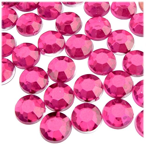 Miniatura 3 de The Crafts Outlet 72 diamantes de imitación redondos de 0.551 in - parte trasera plana rojo rubí rojo