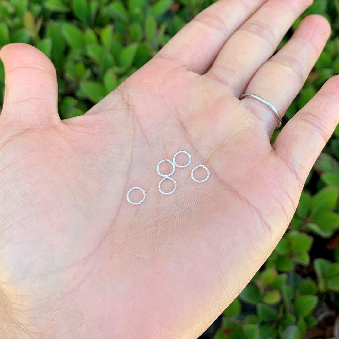 100pcs Adabele Authentic 925 Sterling Silver Open Jump Rings 6mm (0.24 inch) O Ring Connector (Wire 21 Gauge/0.7mm) for DIY Craft Jewelry Making SS76-6