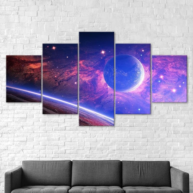 5 piezas de arte de pared Cosmos Espacio Universo Mágico Paisaje impresión de lienzo de pared arte pintura,impresión en lienzo 5 piezas cuadro sobre lienzo,cuadro en lienzo impresión 150x80cm