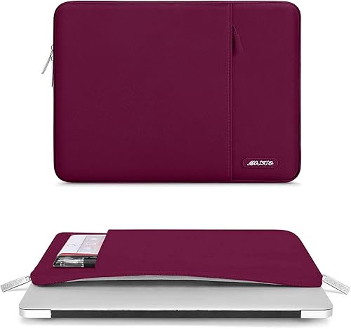 Vista 320 de MOSISO Funda vertical de poliéster con bolsillo para laptop de 15 pulgadas, para MacBook Air 15 M4 A3241, M3 A3114 y M2 A2941 de 2025, 2024 y 2023