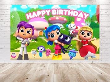 True Rainbow Kingdom Backdrop 5x3 FT Colorful Birthday Party Banner for Kids Theme Decorations and Photo Background