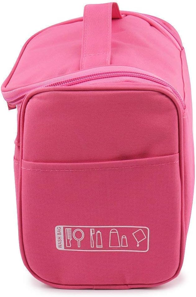18 cms Travel Toiletry Kit Bag Cosmetic Bag With Hook For Travel, Makeup Organiser, Cosmetic Pouch, Household Grooming Kit, Makeup Bag For Women (Pink)