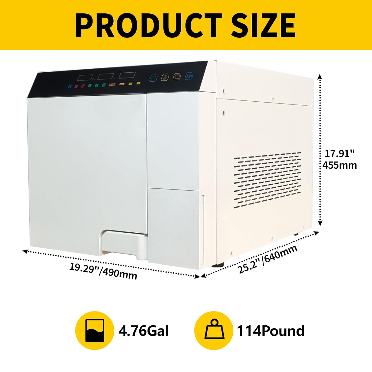 18L Fully Automatic Steam Autoclave Sterilizers,3-Times Vacuum Lab Autoclave Machine with Printer Adjust Sterilization Temperature Drying Time,Class B Steam Sterilizer Tool for Esthetician