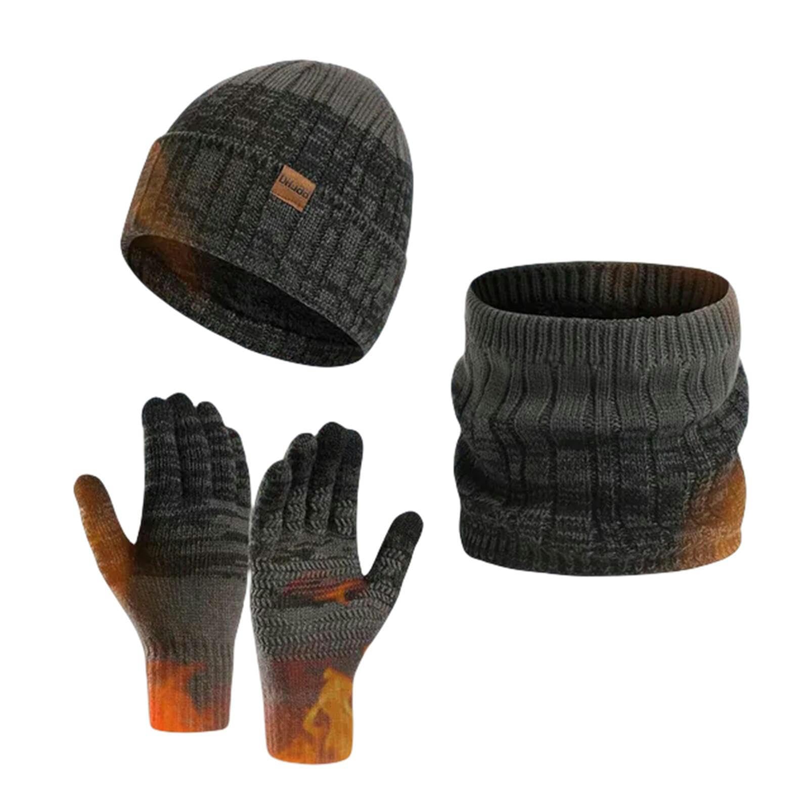 Conjunto de gorro bufanda y guantes de vellón para invierno 8