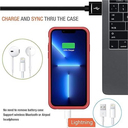 Miniatura 6 de BOVSRT Funda de batería para iPhone 13 Pro Max, 8500 mAh, funda protectora portátil delgada compatible con iPhone 13 Pro Max (6.7 pulgadas), funda