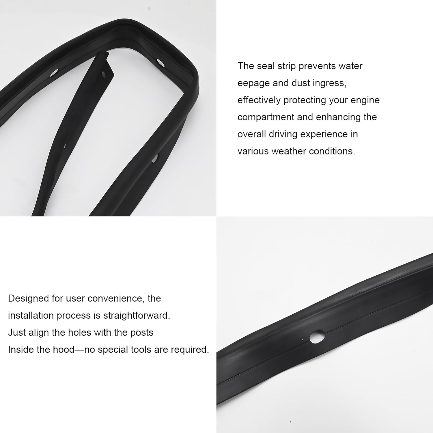74146TBAA01 Hood Seal Strip, Engine Bonnet Rubber Gasket, Replacement for Honda Civic 2016-2019, Replaces 74146-TBA-A01