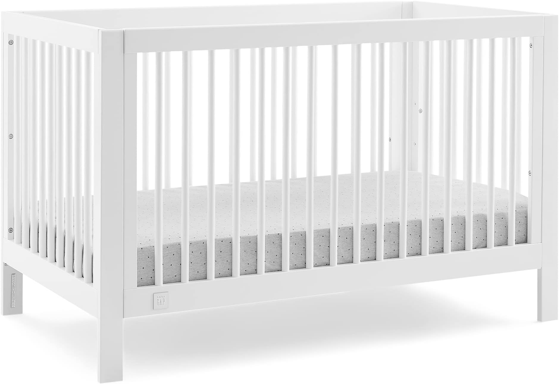 GAP babyGap Charlie 6-in-1 Convertible Crib - Greenguard Gold Certified, Bianca White