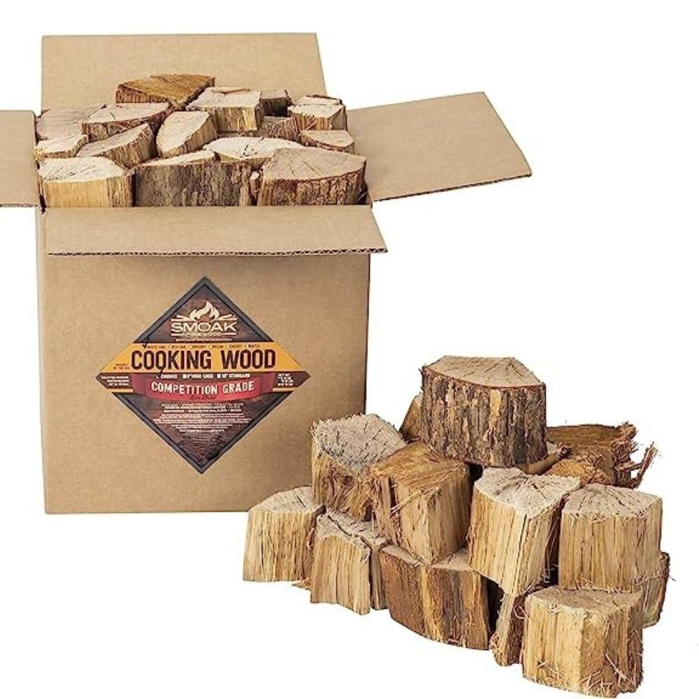 Smoak Firewood’s Cooking Wood Chunks (Competition Grade) USDA Certified for Smoking, Grilling or Barbequing (RED Oak 25-30lbs 1728 Cubic in.)