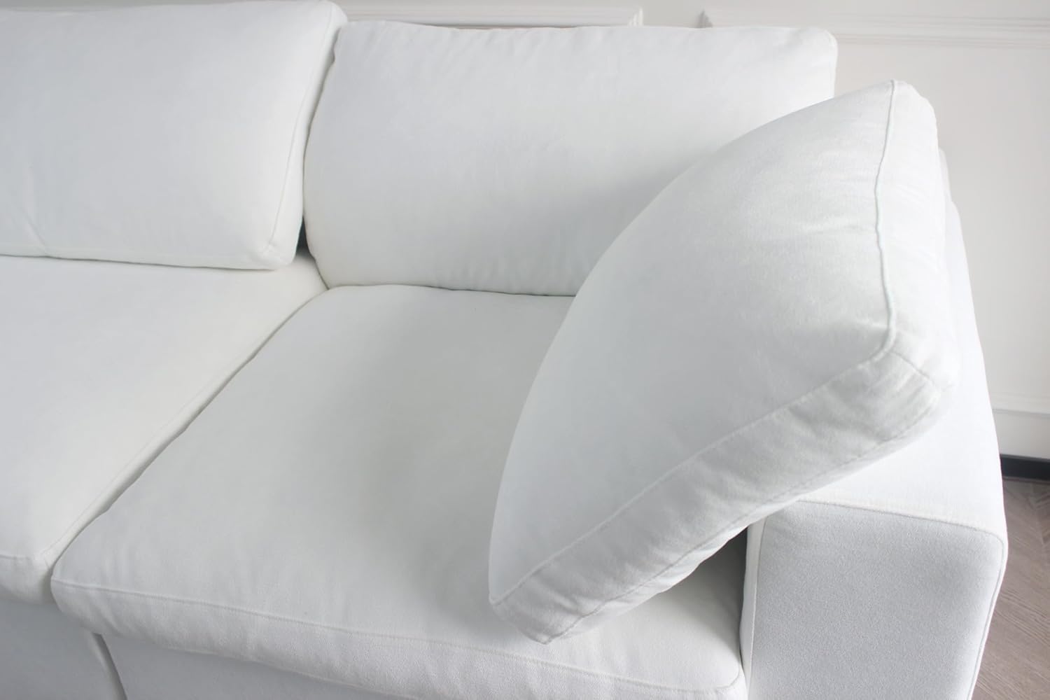 120" W Oversized Chenille DIY Modular Sectional Sofa, 3-Seater Cloud Sectional Couch with Storage Ottoman, Removal & Washable Cushion, Comfy Wide and Deep Seat Convertible Sofa for Living Room