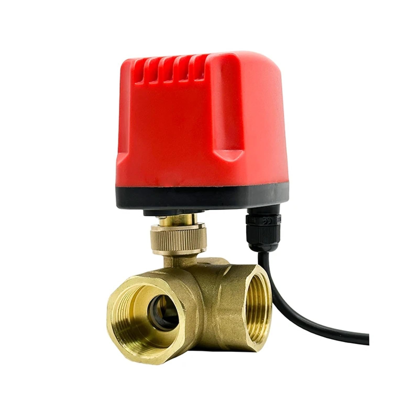 Valvola a sfera motorizzata impermeabile a tre vie da 1/2" 3/4" 1" 2" Valvola a sfera elettrica in ottone a tre fili e due controlli(1-1/4",L TYPE_24VDC_CR02)