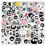 54pcs Soot Sprite Stickers Pack,Cartoon Anime Aesthetics Art Classic Grotesque Science Fiction, Cute Funny,Vinyl Graffiti Sticker for Adult,Party Decorations Suitcase,Water Bottles,Gift