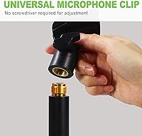 Vista 4 de Juego de 2 clips de micrófono ajustables universales, soporte de micrófono con adaptador de tornillo de 5/8 a 3/8 pulgadas para soporte, clips