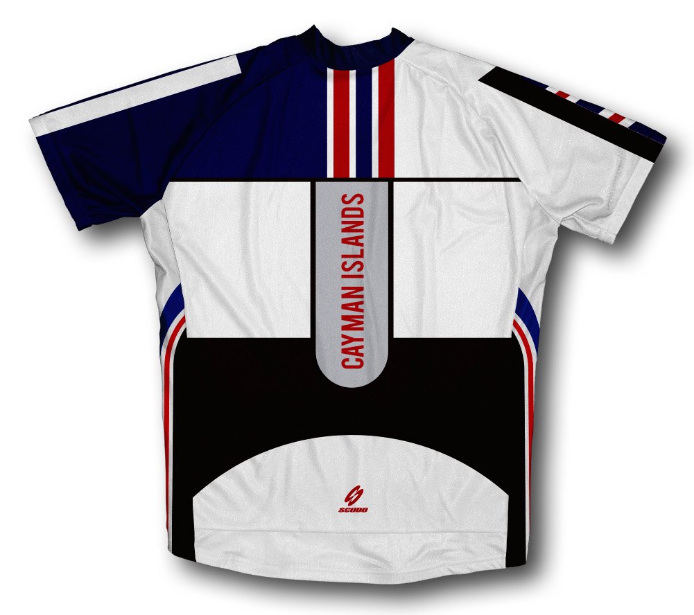 ScudoPro Cayman Islands Short Sleeve Cycling Jersey for Men - Size 2XL White