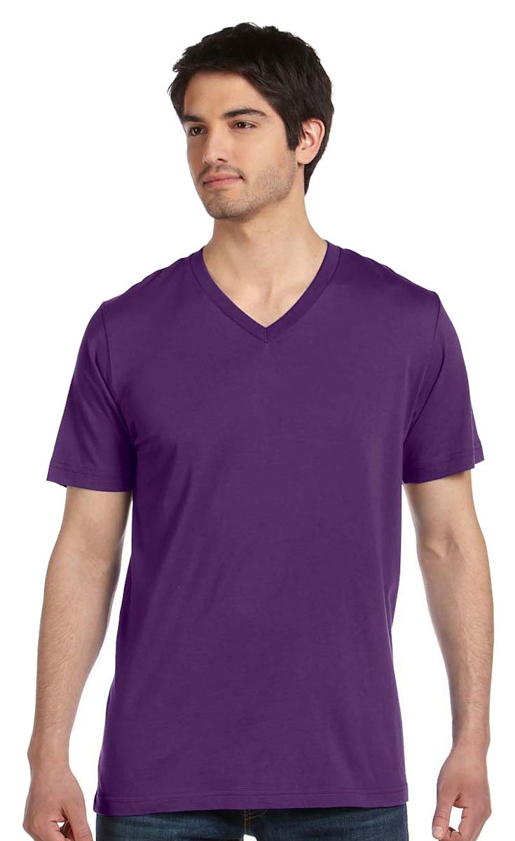 Bella + Canvas Unisex Jersey Short-Sleeve V-Neck T-Shirt XL TEAM PURPLE