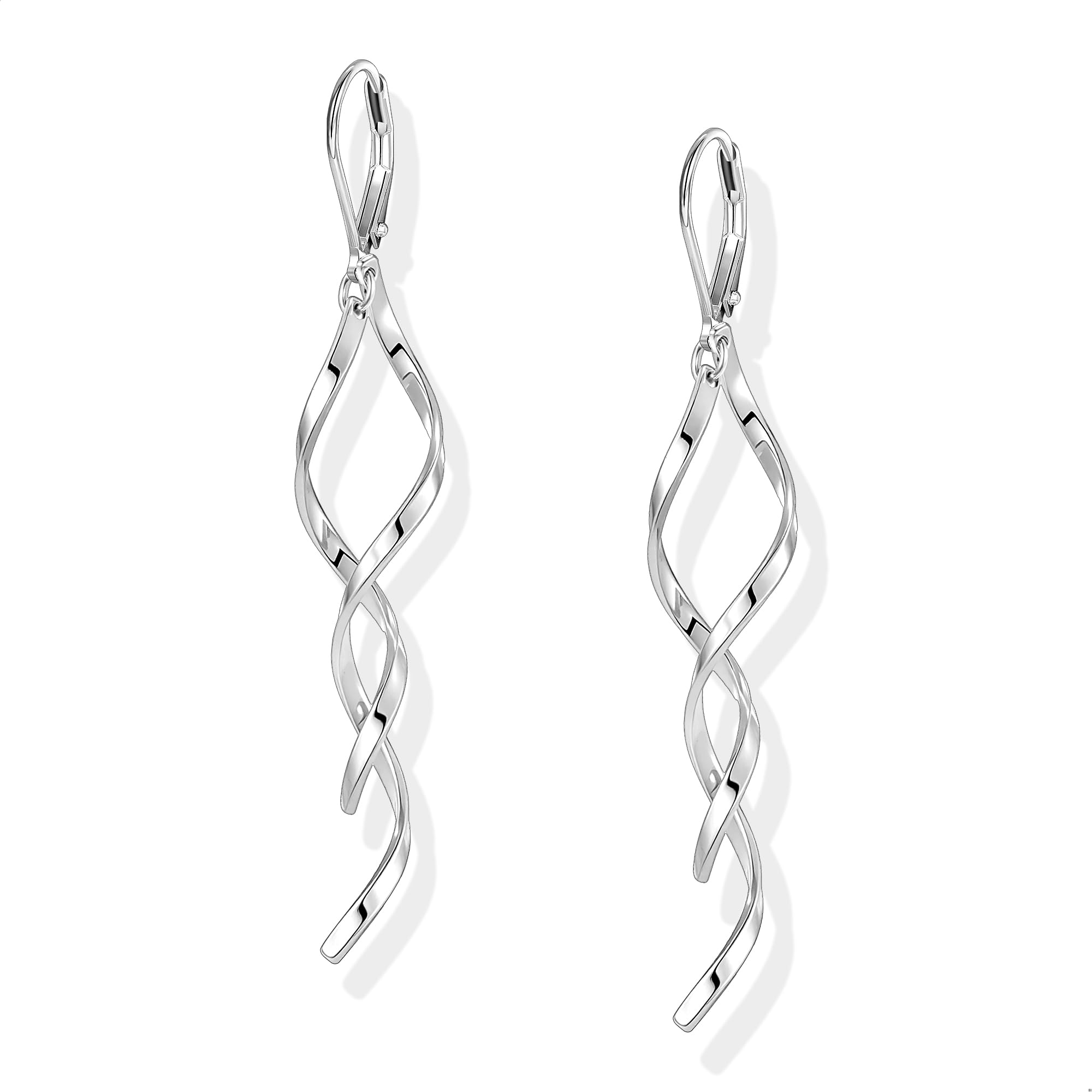 ALEXCRAFT Zilveren 925 lange oorbellen, hangend, 925 sterling zilver