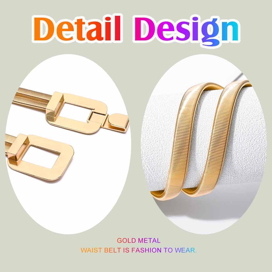 COSYDAYS Gold Dress Belt Strech Metal Belts Fashion Mardi Gras Waist Accessories for Women - Image 7