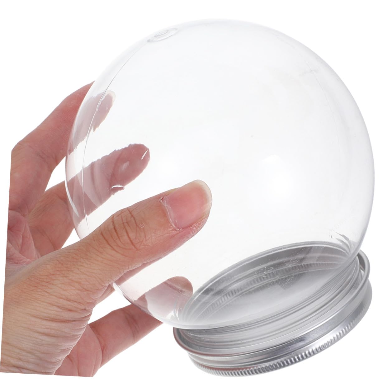 ORFOFE 12 Bolas Vacías de Esfera Transparente de Plástico 600 Ml con Tapas de Rosca para Manualidades DIY y Ambientación Navideña en Casa