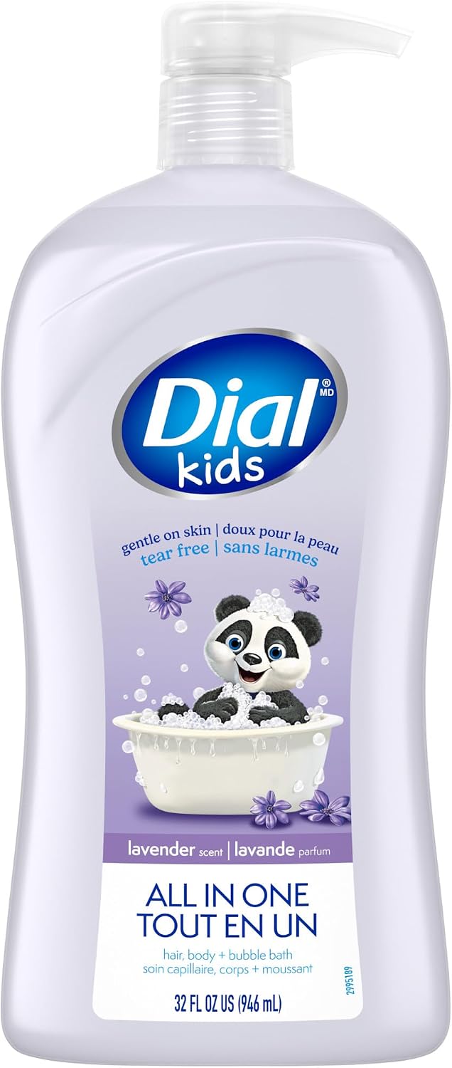 Dial Kids Lavender 3-in-1 Body + Hair + Bubble Bath, Body Wash, 32 Fl Oz