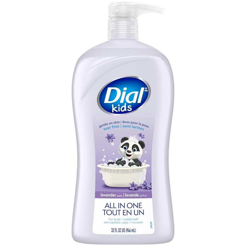 Sabonete Líquido Infantil Dial Kids Lavender 3 em 1 para Corpo, Cabelo e Banho de Espuma, 946 mL
