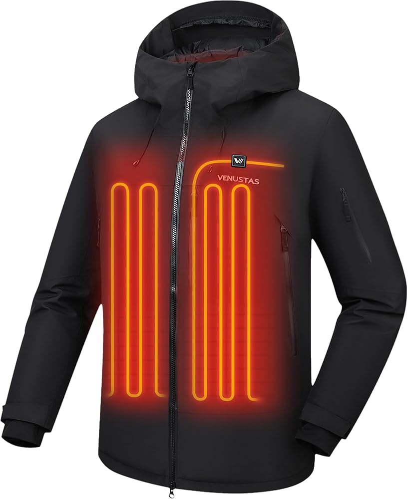 Amazon.com: Venustas Men's Heated 3L Ski Insulated Jacket with 12V