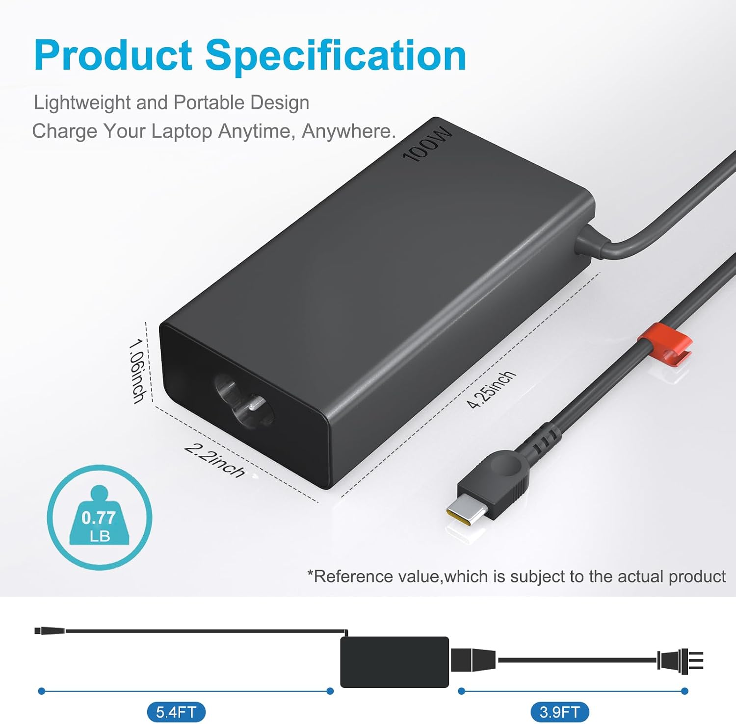 100W USB C Charger for Lenovo Yoga 9i Yoga Pro 7 Yoga Slim 6i 7 Pro, Thinkpad 14+/16+/14P/S2, Ideapad Slim 5/Ideapad 13'' ADL100YLC3A Lenovo Laptop Charger USB C