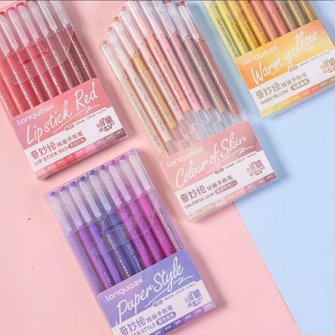 languo - Lote de 213 bolígrafos de gel, 207 colores, 24 cajas individuales. –Bolígrafo de gel adulto para dibujo, colorante misterio, garabatos artesanales scrapbooking (0,6 mm)