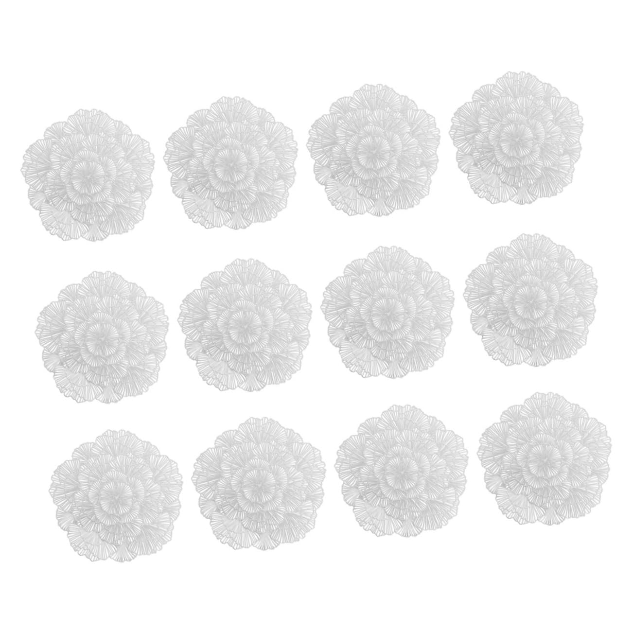 Mikinona 12 Manteles Individuales Decorativos de Hoja de Ginkgo en PVC, Diseño Hueco, Elegantes para Mesa de Comedor y Escritorio