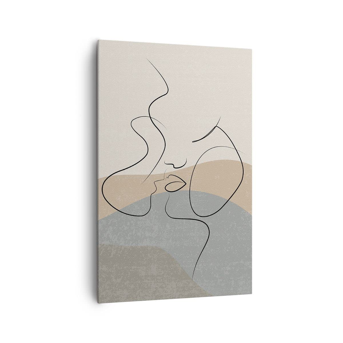 Cuadros Decoracion Salon Mujer Hombre Beso Abstracción Lienzos Decorativos 160x85cm Cuadro Sobre Lienzo Moderno Dormitorio Cuadros Pared Tríptico 5 Piezas Wall Art Prints Grande XXL EA160x85-2279