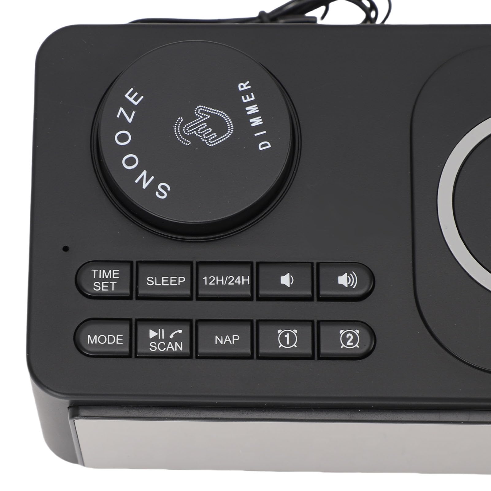 LICAEVEY Radio de Reloj de Alarma de Carga Inalámbrica 3 en 1 con Altavoz Bluetooth, Cargador Rápido de 15W, Alarmas Duales, Radio FM y Micrófono Incorporado para (Enchufe de la UE)