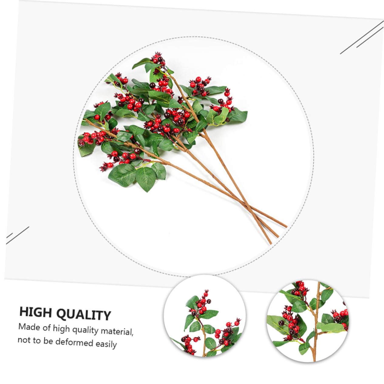 MAGICLULU Künstliche Rote Festtagsfrüchte für Partydeko Künstliche Rote Weihnachtsblumen als Tischdeko Am Tannenzweig für Garten für Weihnachtsbaumdeko