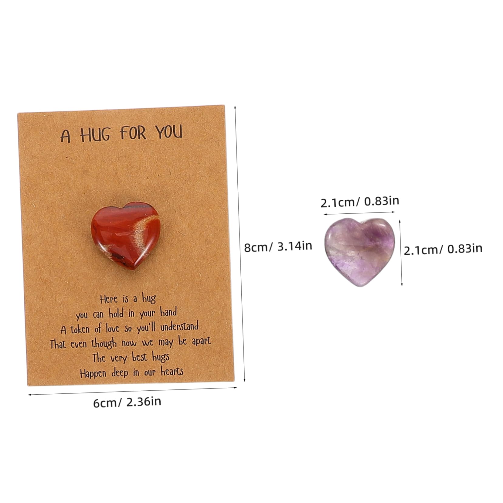Veemoon 40 Set Biglietti Auguri con Pietre Naturali Forma di Cuore Carte per e Compleanni Idee Originali per Fidanzata Design Elegante con Pietre Autentiche