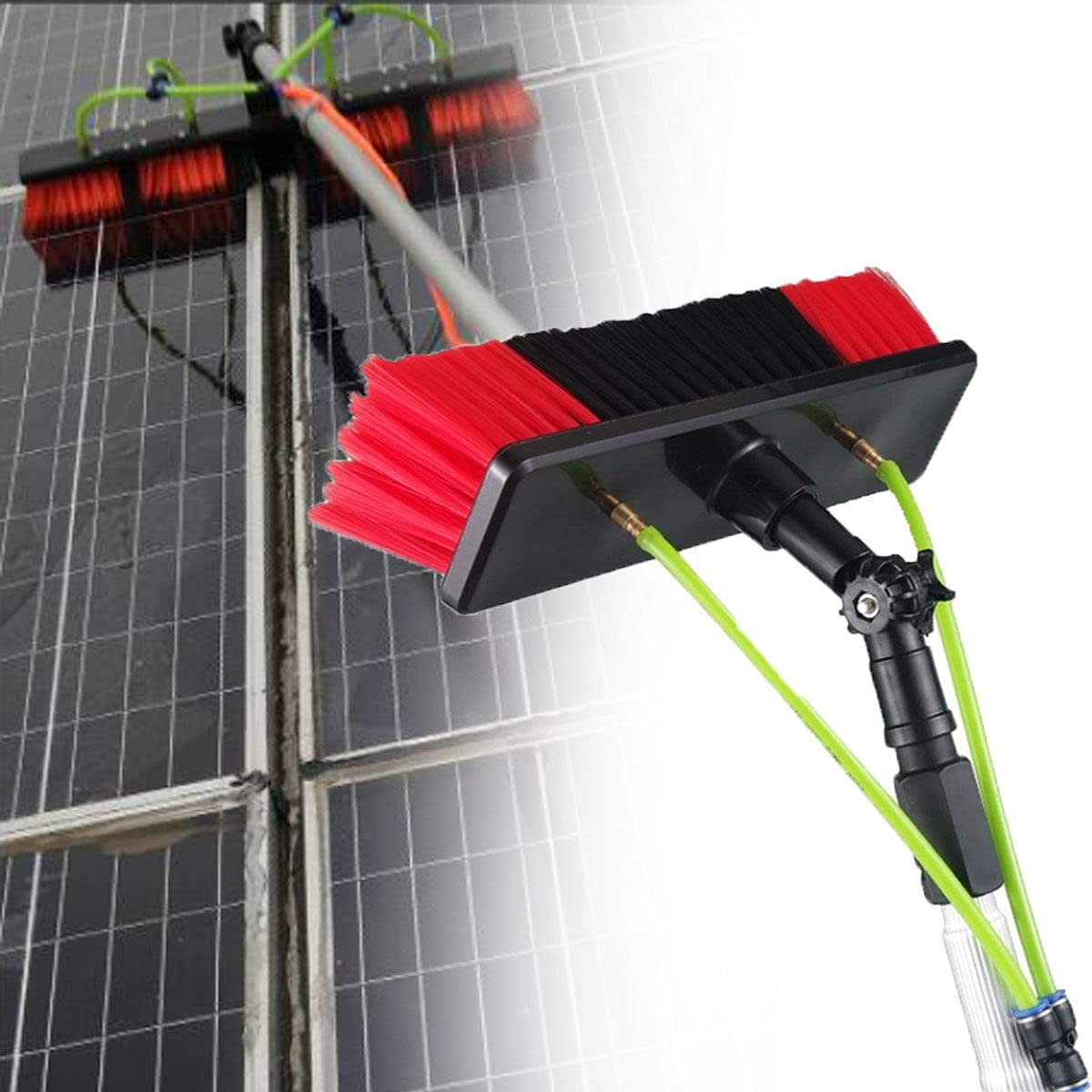 GTHTUHFD Window Cleaning Pole, Solar Telescopic Cleaner Kit, Water/Hose Fed Extendable Pole, Window Cleaning Brush Equipment, Cleaning Photovoltaic And Solar Panel,7M/23Ft,6m/20ft
