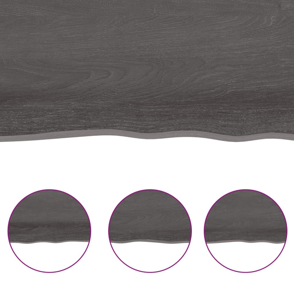 INLIFE Tablero de mesa 80 x 50 x 4 cm madera maciza de roble tratada borde de árbol, 8,1 kg, 364008