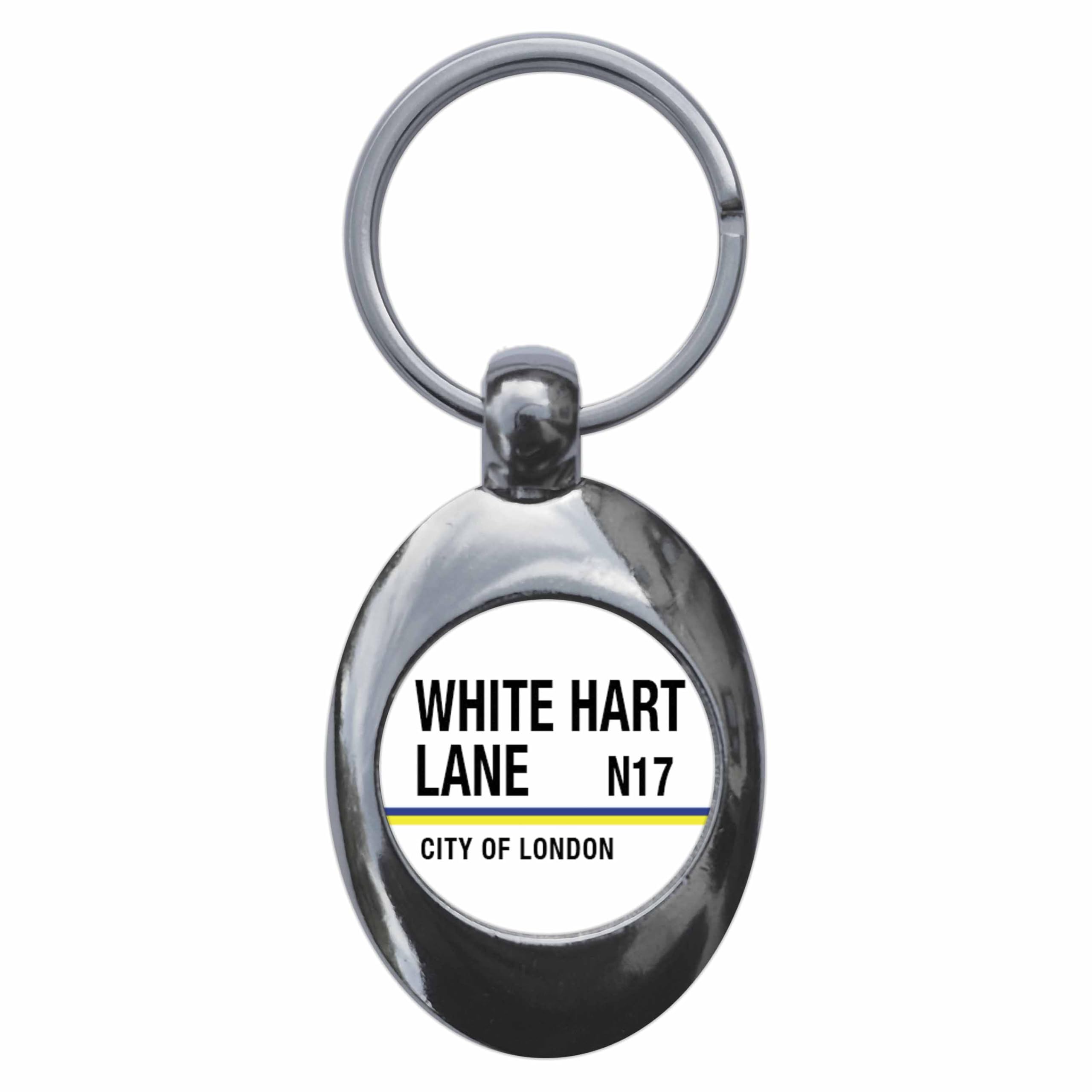 Ozorath White Hart Lane N17 London Road Sign Keyring Keychain Key Ring Chain With Trolley Coin