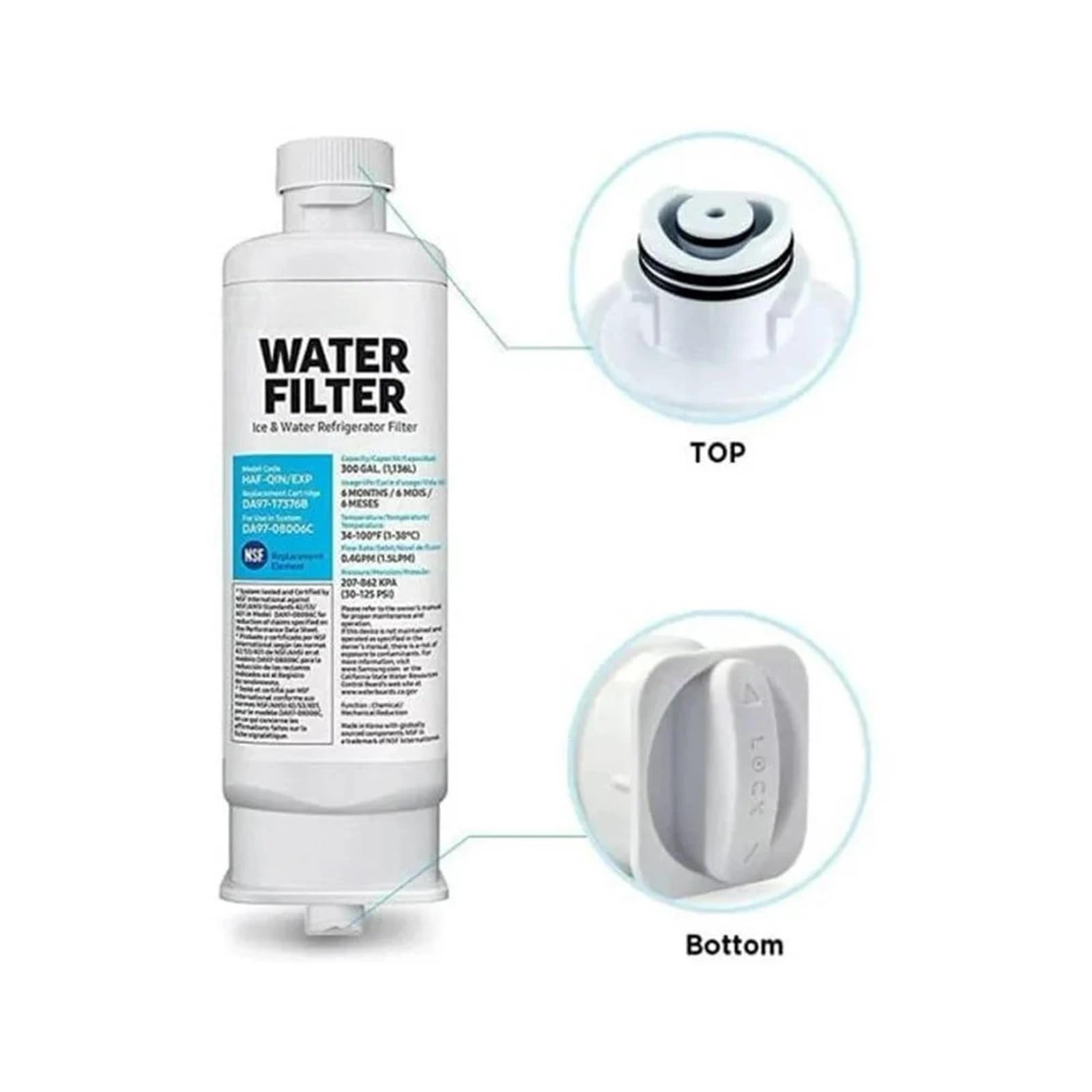 Kompatibel mit Samsung DA97-17376B Universal-Kühlschrank-Wasserfilter(4PCS)