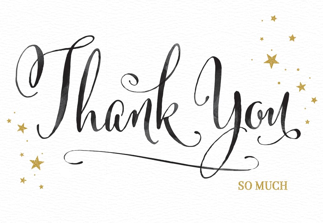 Piccadilly Greetings Thank You Card, Thank you So Much! - 7 x 5 inches