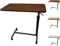 Vista 7 de ProHeal Medical Overbed Table with Wheels and Adjustable Height - Cherry Rolling Over Bed Table for Home and Hospital Use