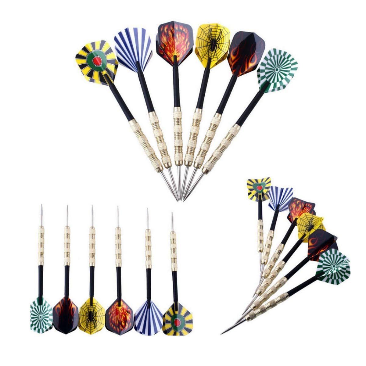 HRLORK 18 Packs Darts Set Professional Darts Set Steel Tip Darts Nylon Shafts Darts Stems and Flights, 18 Pcs - Image 2