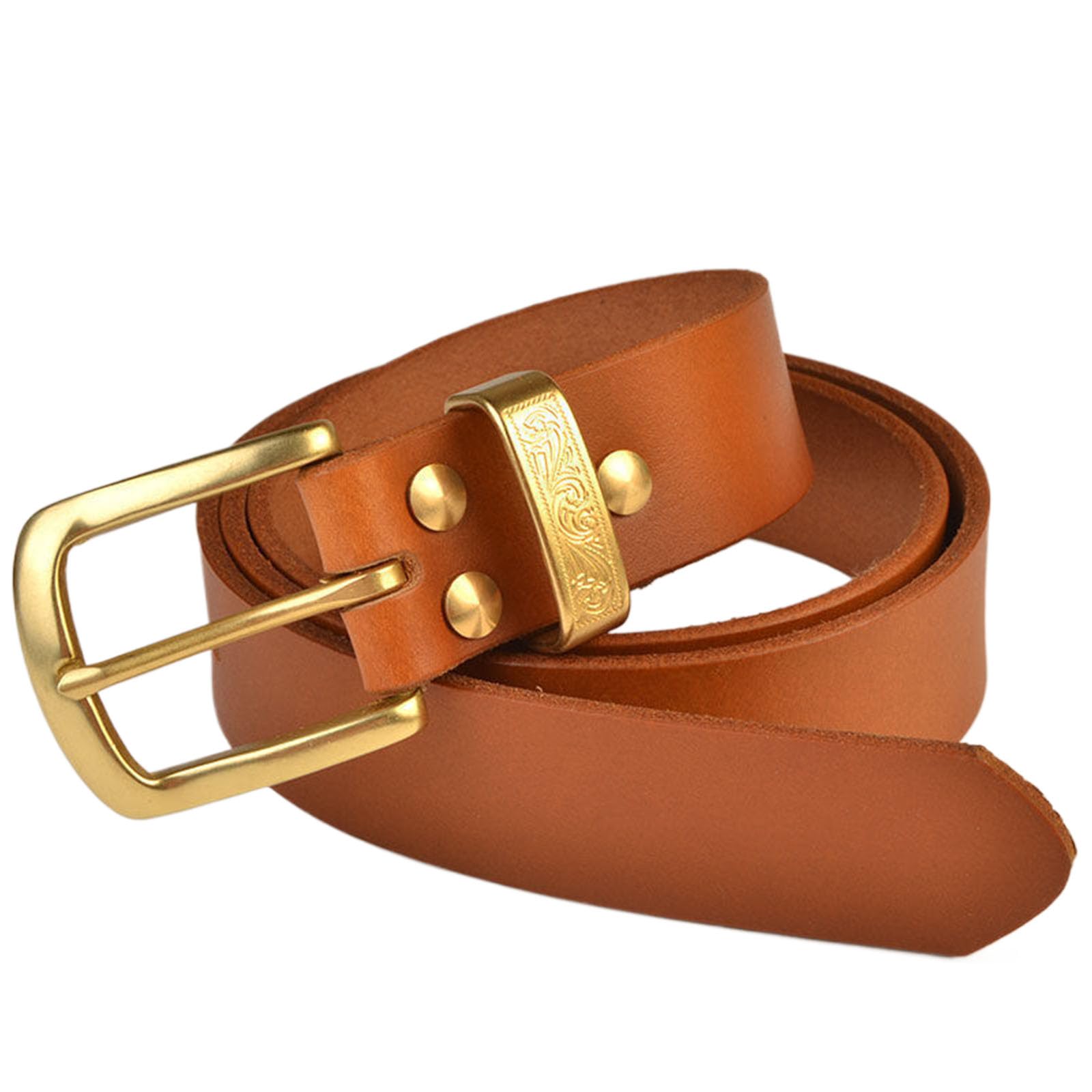 Cintura, cintura da cowboy for uomo, cintura da uomo con fibbia ad ardiglione Cintura regolabile in vera pelle denim con fibbia dorata