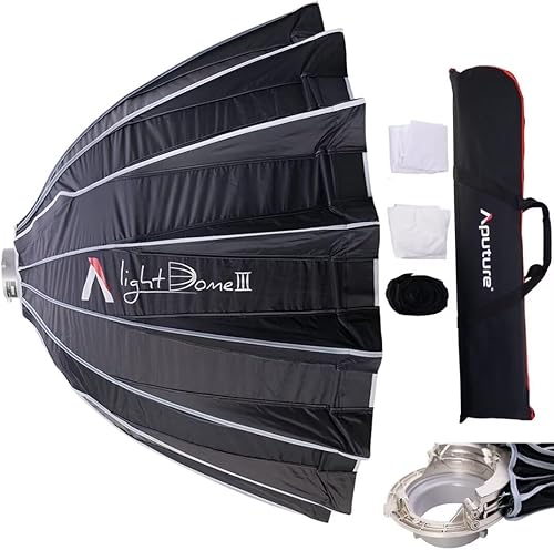Aputure Light Dome III Softbox, Bowens con paño difusor y rejilla de panal de abeja, configuración de plegado rápido para fotografía de estudio de