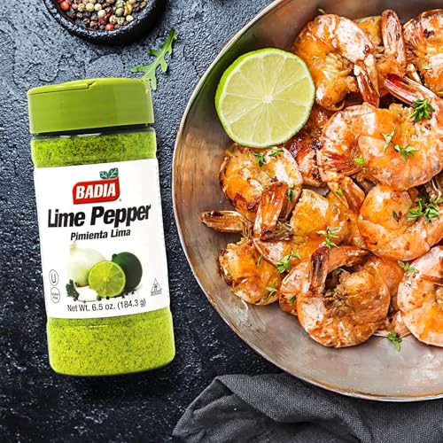 Image of Badia Lime Pepper Seasoning, 6.5 oz - Zesty Citrus Blend | Pepper, Garlic & Onion, Zesty Citrus Blend for Chicken, Seafood & Vegetables