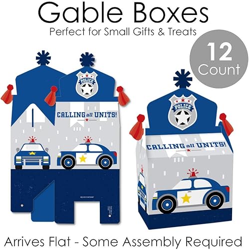 Miniatura 5 de Big Dot of Happiness Calling All Units - Caja de regalo de policía para fiestas de cumpleaños o baby shower, juego de 12 unidades
