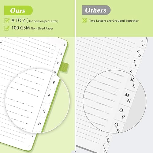 Miniatura 23 de Libreta de direcciones con pestañas alfabéticas, libro de contraseñas de tapa dura, organizador de direcciones para mantener un registro de números