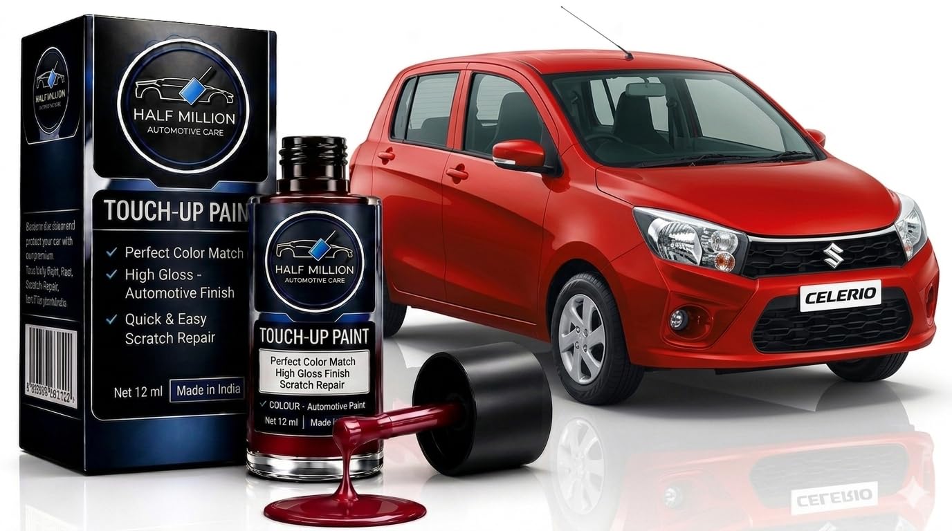 Half Million®Maruti Suzuki Celerio Solid Fire Red Car Scratch Remover Touch Up Paint Pen for | Automotive Paint Repair for Minor Scratches & Chips | Quick Dry, Easy Application. Solid Fire Red-image-17