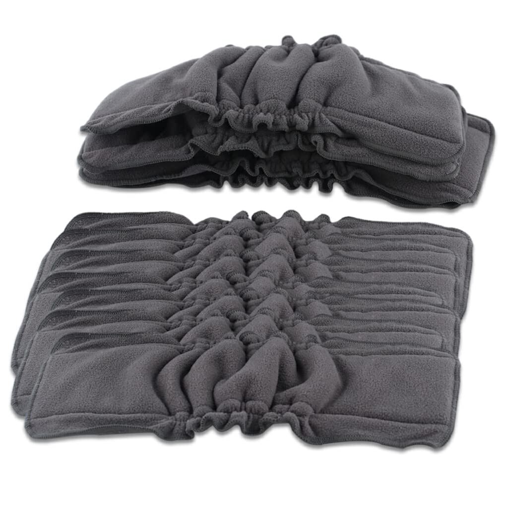 Lot de 10 couches lavables pour bébé couches de poche lavables inserts de remplacement confortables doublures portables nuit bébé