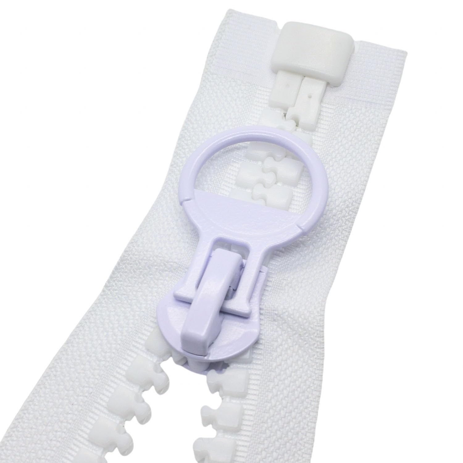 MebuZip 200 cm #20, cerniera gigante, 14 mm, super grande cerniera divisibile, per tende, cucito, cappotti (bianco)