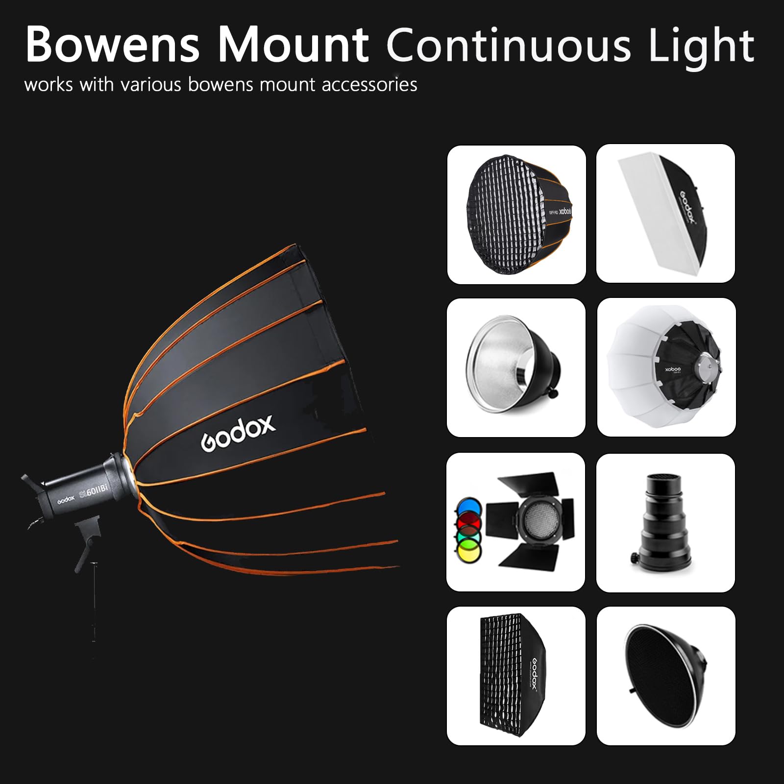 Godox SL60II-Bi LED Video Light Kit - 75W Bi-Color Continuous Lighting With Softbox & Stand
